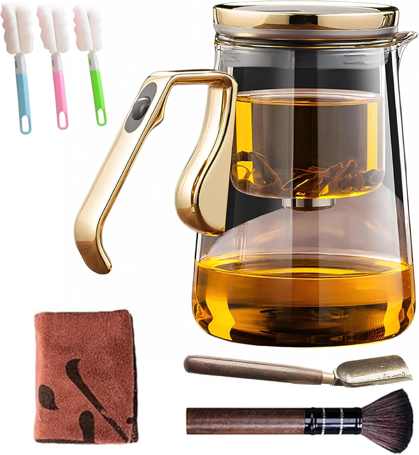 High-Grade YJX Magnetic Glass Teapot 25.4oz Small Enchanted Brewing Tea Pot Witchcraft Borosilicate Tea Set with Strainer for Loose Leaf or Herbal Smart