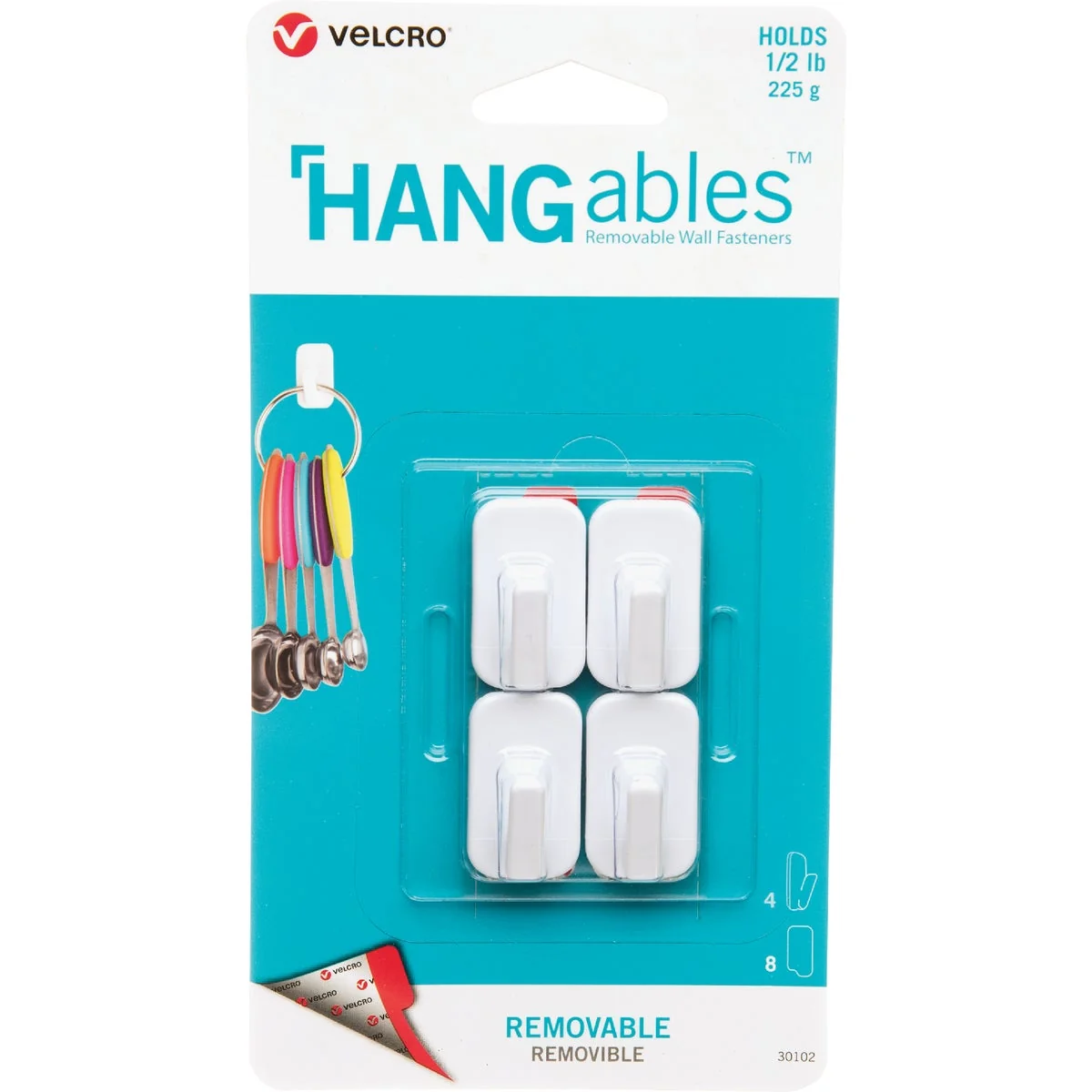 Efficient Velcro Brand Hangables 1 2 Lb. Capacity White Removable Micro Hook 4 Count Enhanced