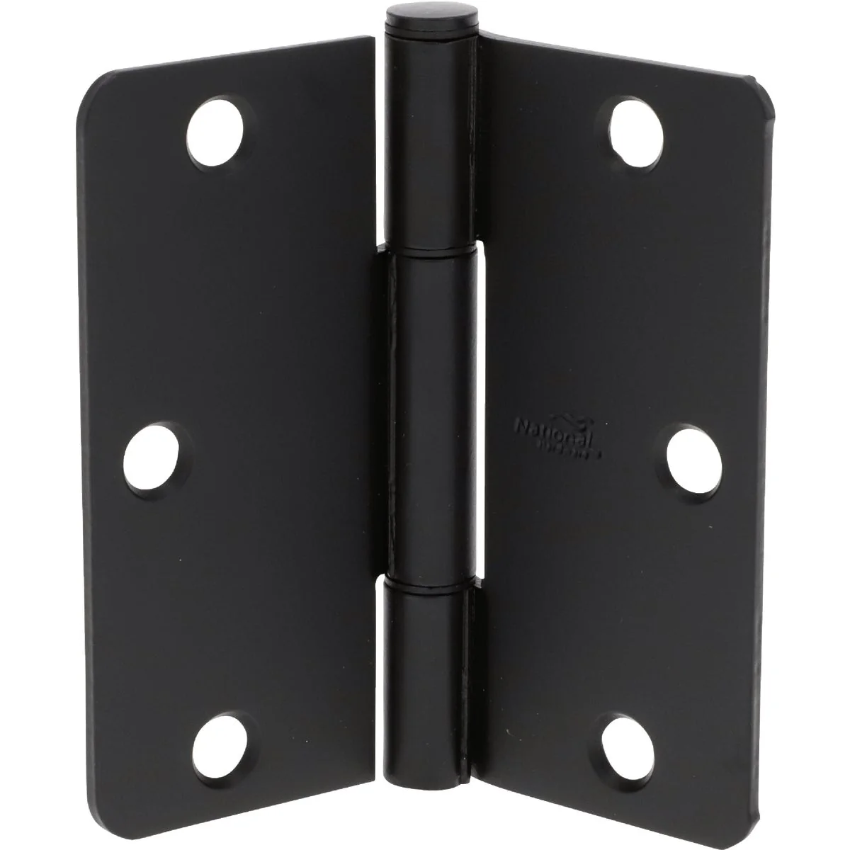 Solid National Hardware Squeak Guard 3-1 2 In. Matte Black Hinge with 1 4 In. Radius 3-Count Proven