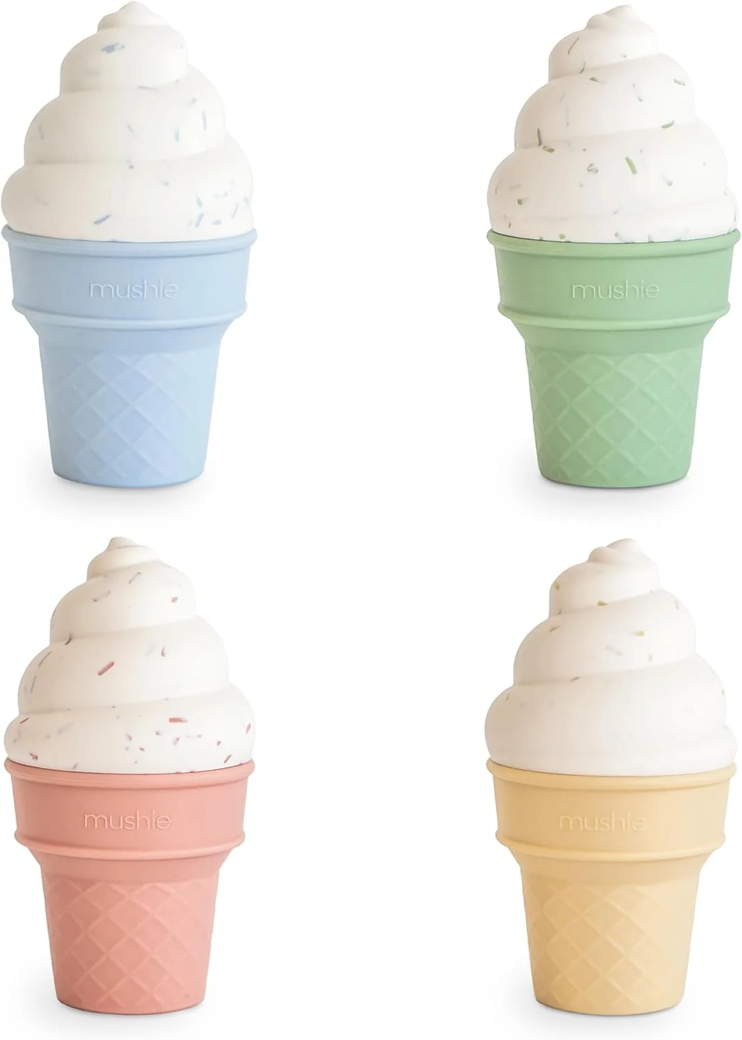 Classic mushie Silicone Mix and Match Ice Cream Toy 4 Pack Mold Crafted