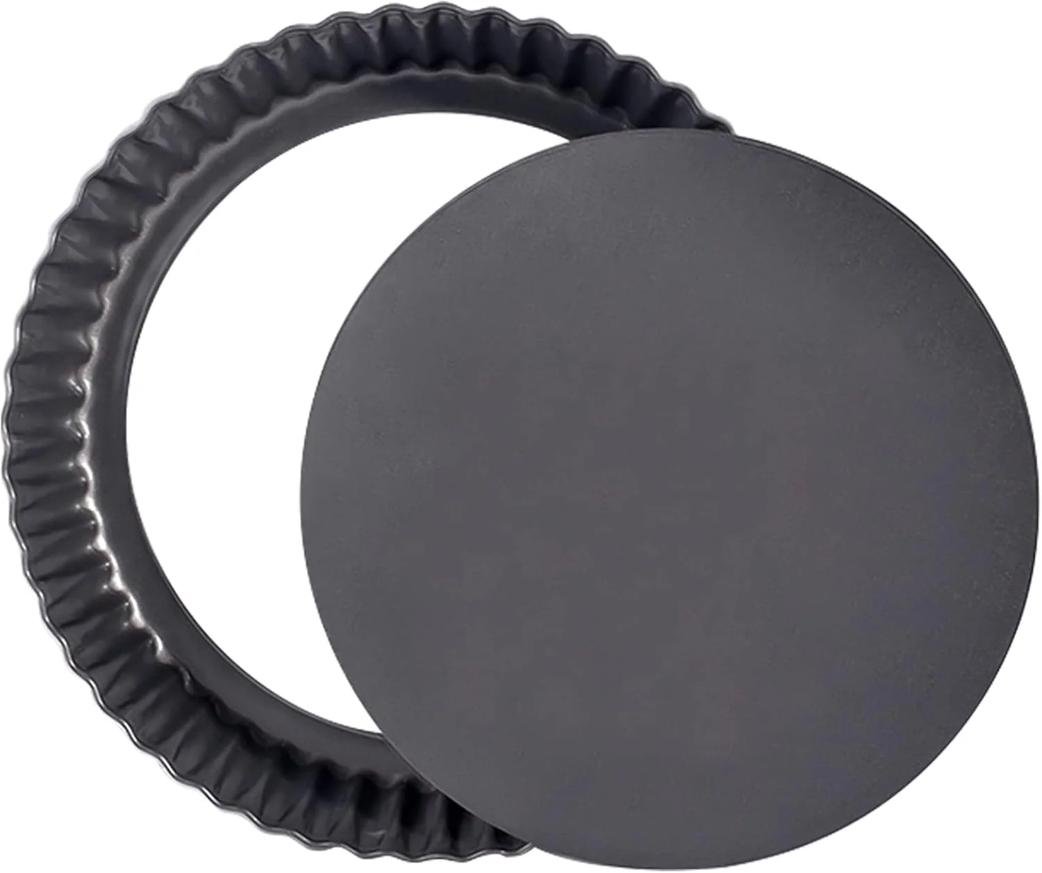 Comfortable 9 Inch Fluted Tart Pan Fruit Pie Pans With Removable Base Nonstick Coating Tarts Molds for Baking Supply For Pizza Tartlet Cake Quiche Organic