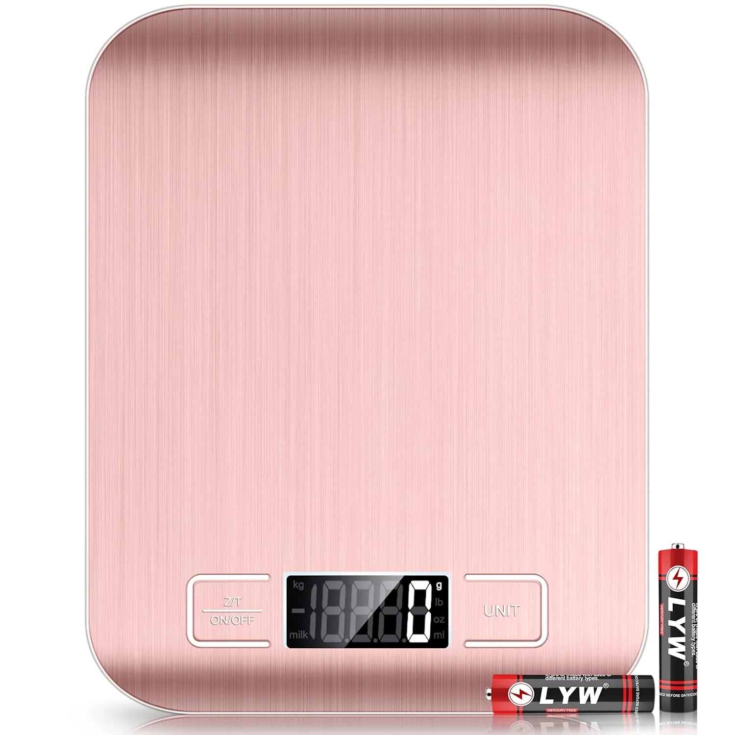 Eco-Friendly Mik-Nana Food Scale Pink 10kg 22lb Digital Kitchen Scale Weight Grams and Oz for Baking and Cooking 1g 0.1oz Precise Graduation Easy Clean Stainless Steel Verified