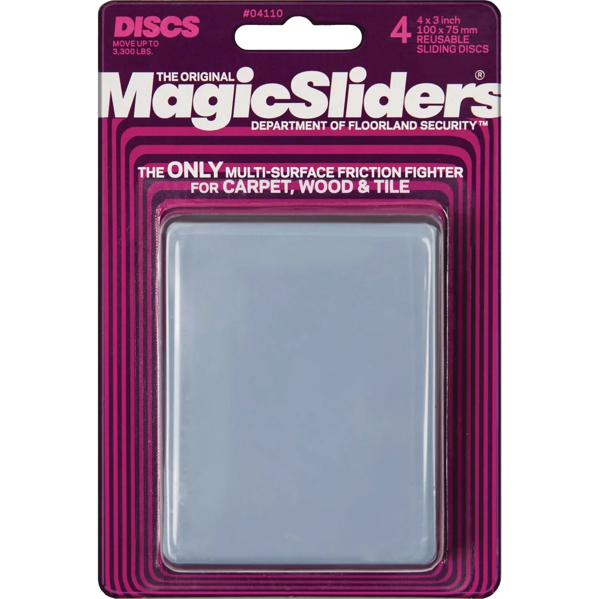 Natural Sliders 4 In. x 3 In. Sliding Disc 4-Pack Green