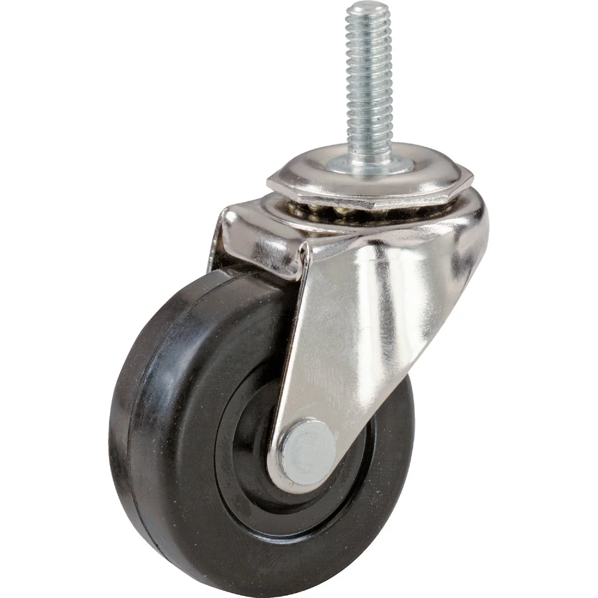 Green Shepherd 2 In. Rubber Swivel Caster with Threaded Stem Soft