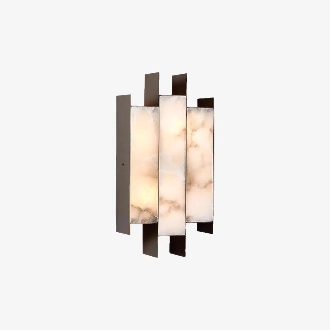 High-Grade Folded Alabaster Wall Lamp Fine Crafted