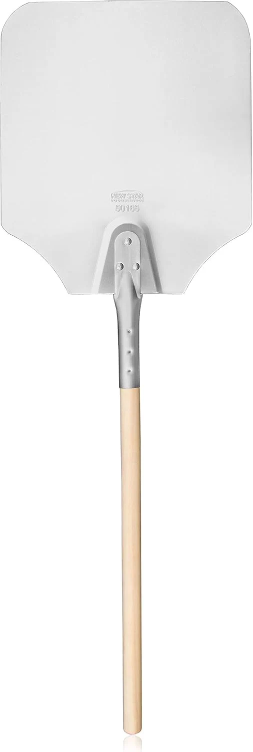 Refined Aluminum Pizza Peel 12×14 Blade with Wooden Handle Breathable