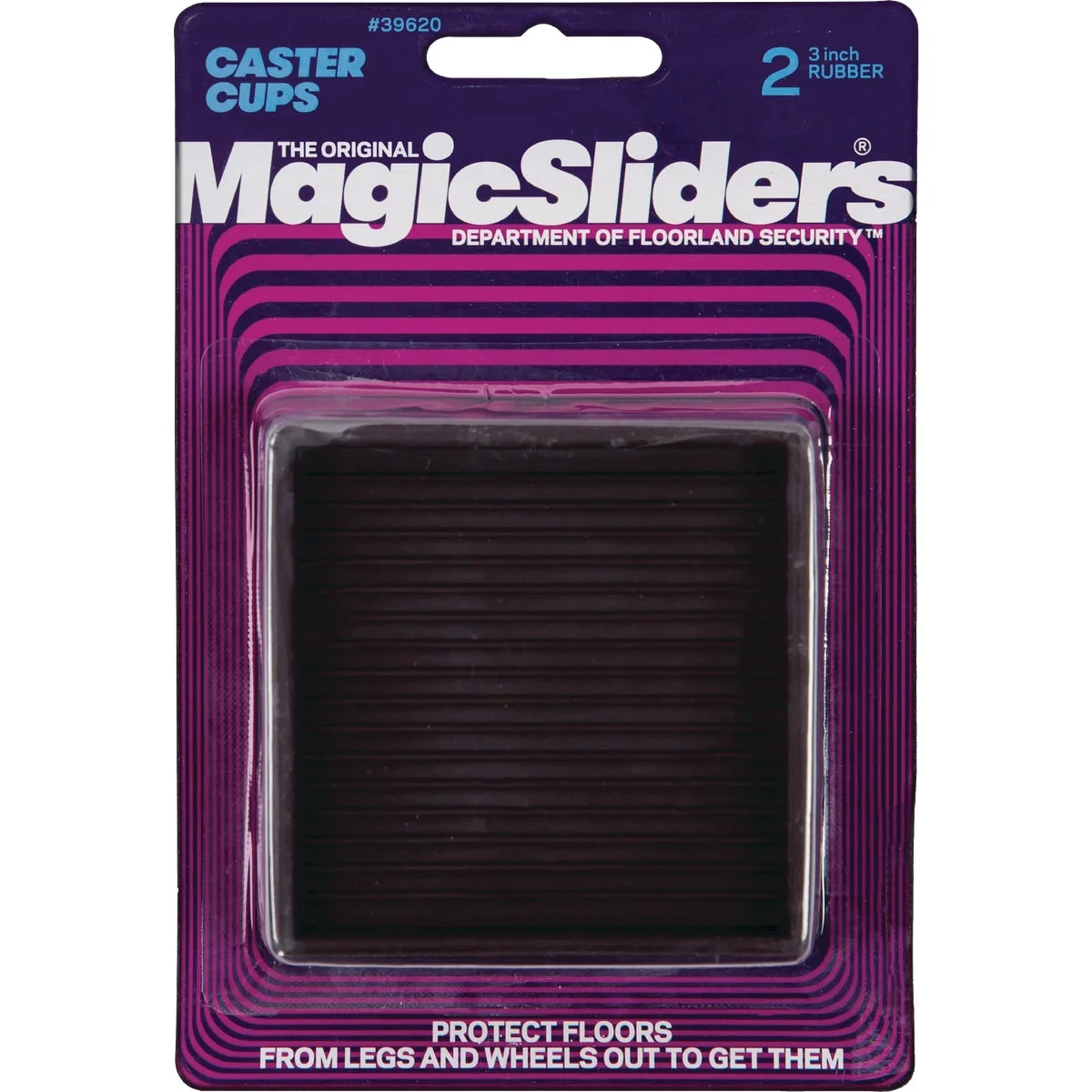 Expertly Made Sliders 3 In. Square Rubber Non-Skid Furniture Leg Cup 2-Pack Versatile