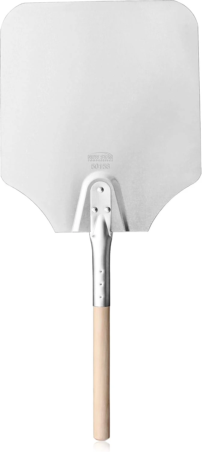 Artisan Aluminum Pizza Peel with Wooden Handle 12×14 Inch Blade Original Design