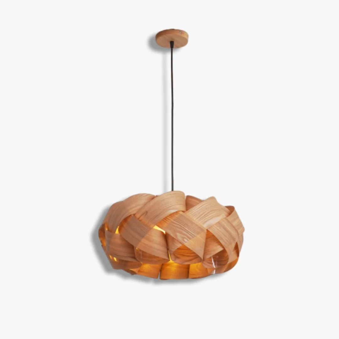 Safe Wood Wave Pendant Light Comfortable
