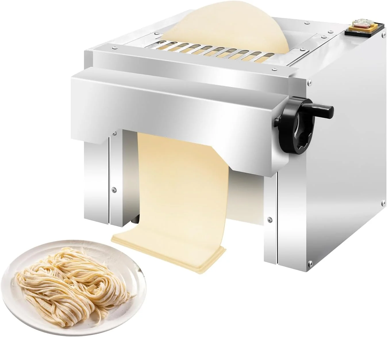Genuine ﻿Electric Dough Roller Sheeter Table Top Pizza Dough Press Mahcine Commercial Press Machine Pastry Sheeter Maker for Baking For Making Pastries Enhanced