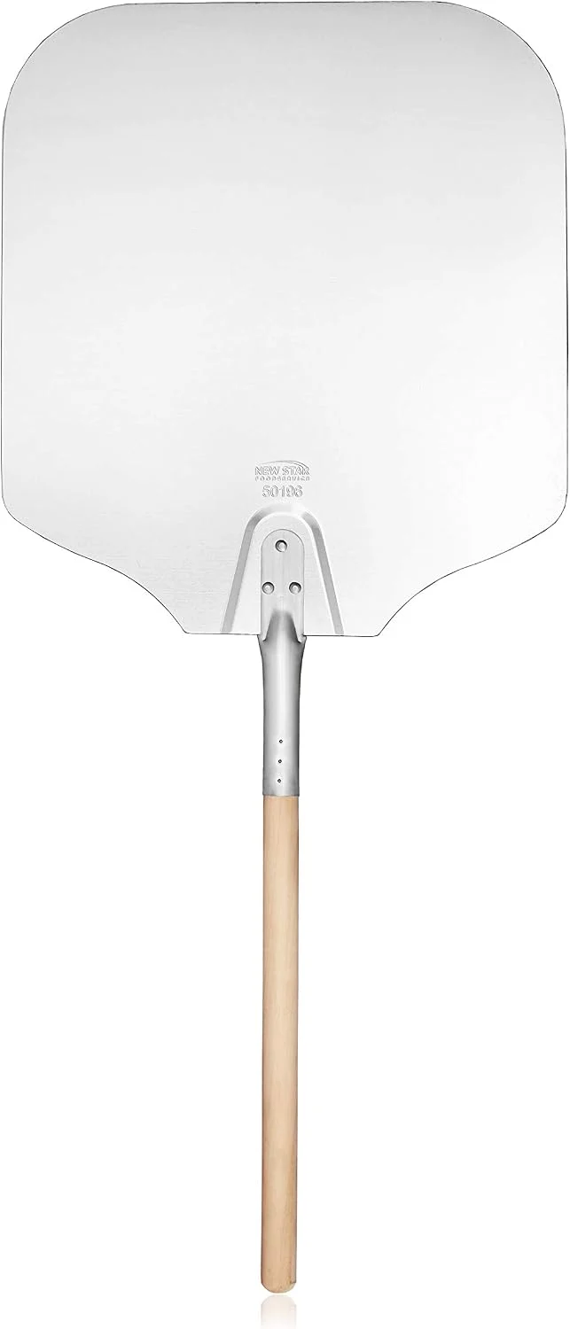 Comfortable Aluminum Pizza Peel with Wooden Handle 16×18 Blade Safe