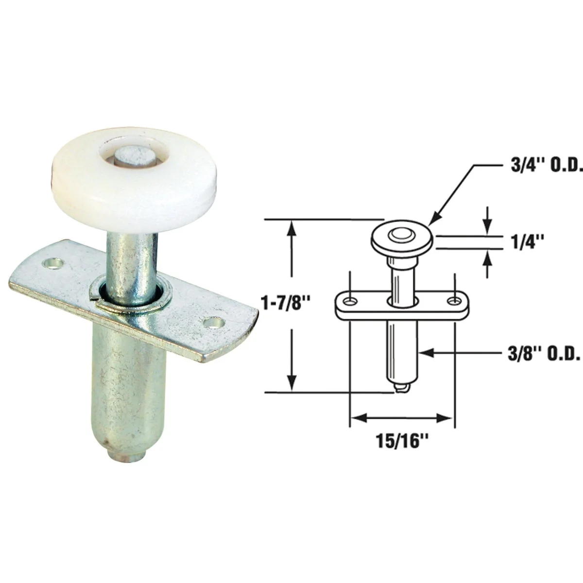 Prestigious Prime-Line Nail-Down Bi-Fold Door Top Roller Guide 2 Count Lightweight