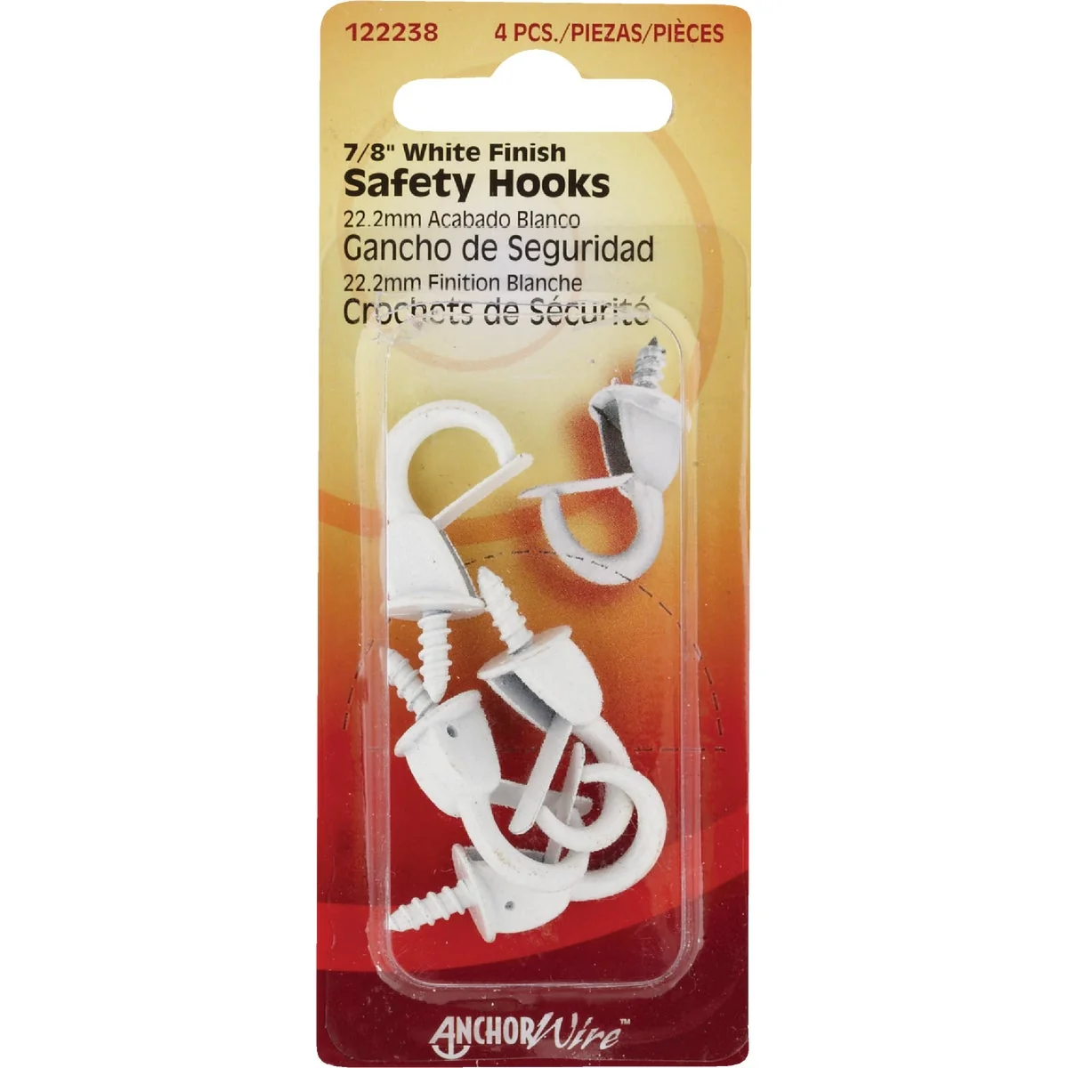 Long-Lasting Hillman Anchor Wire 7 8 In. White Spring Safety Hook Flexible