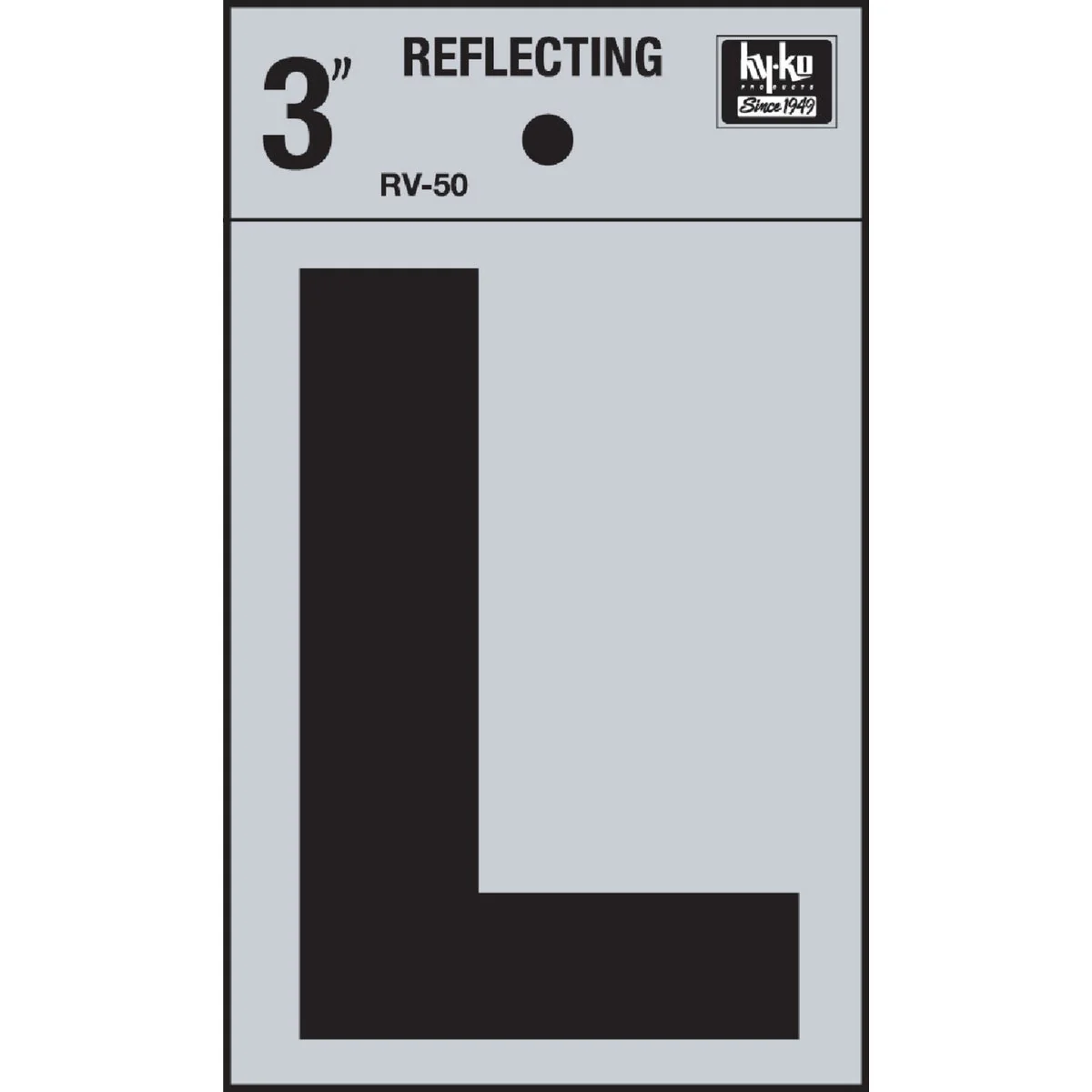 Official Hy-Ko Vinyl 3 In. Reflective Adhesive Letter L Premium
