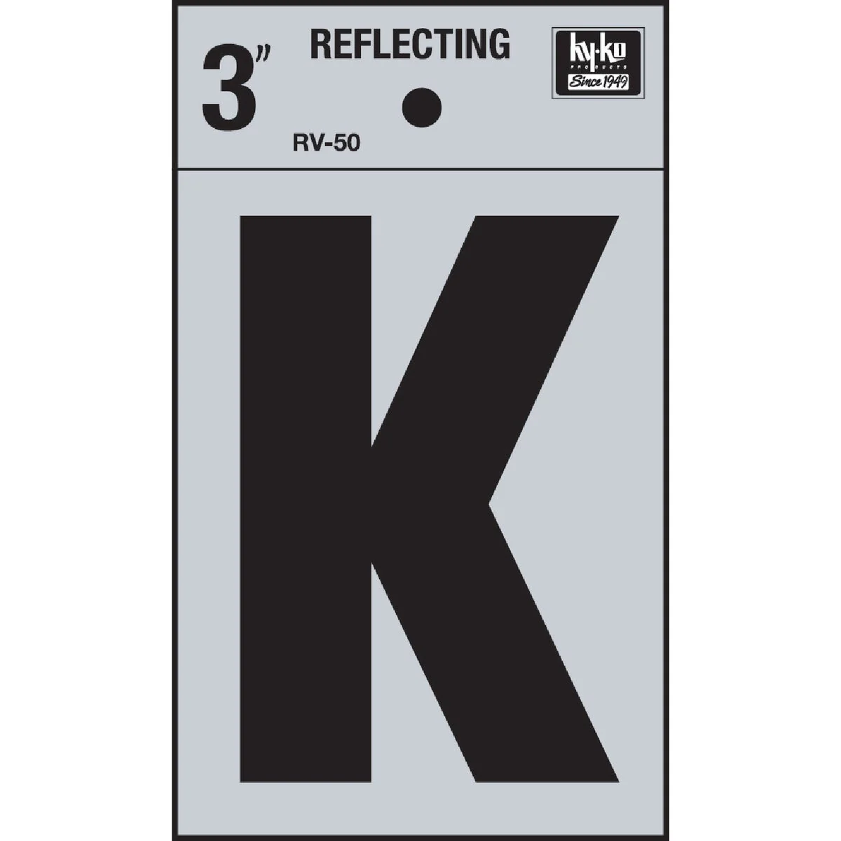 Efficient Hy-Ko Vinyl 3 In. Reflective Adhesive Letter K Comfortable