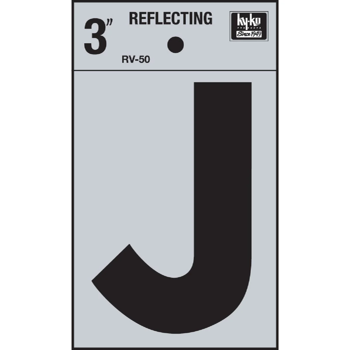 Powerful Hy-Ko Vinyl 3 In. Reflective Adhesive Letter J Fine