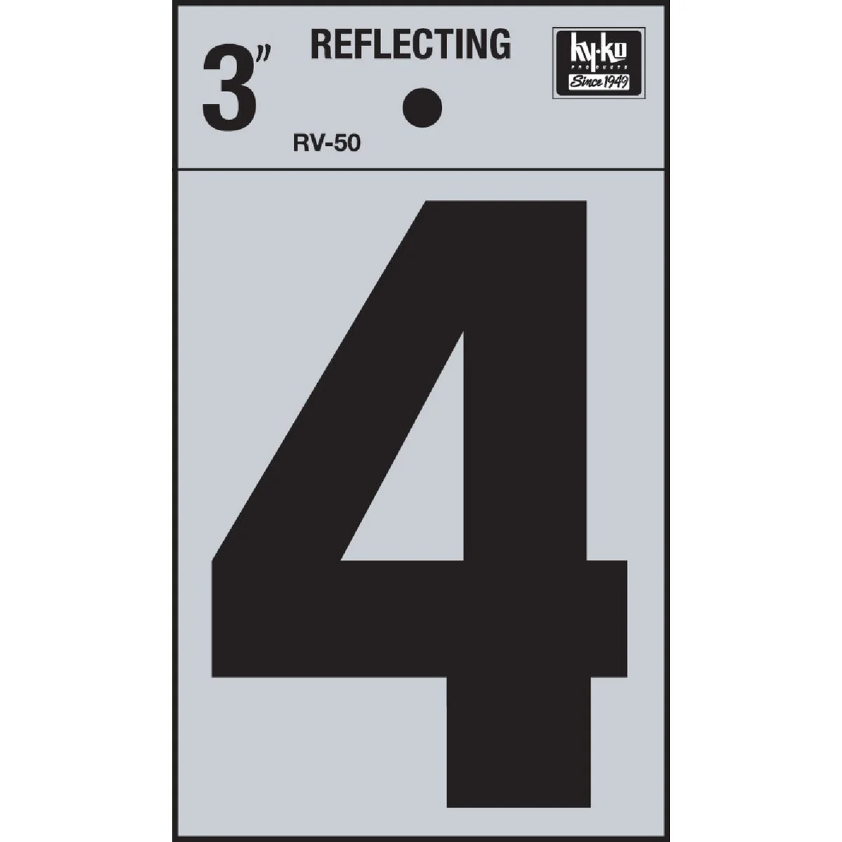Long-Lasting Hy-Ko Vinyl 3 In. Reflective Adhesive Number Four Durable