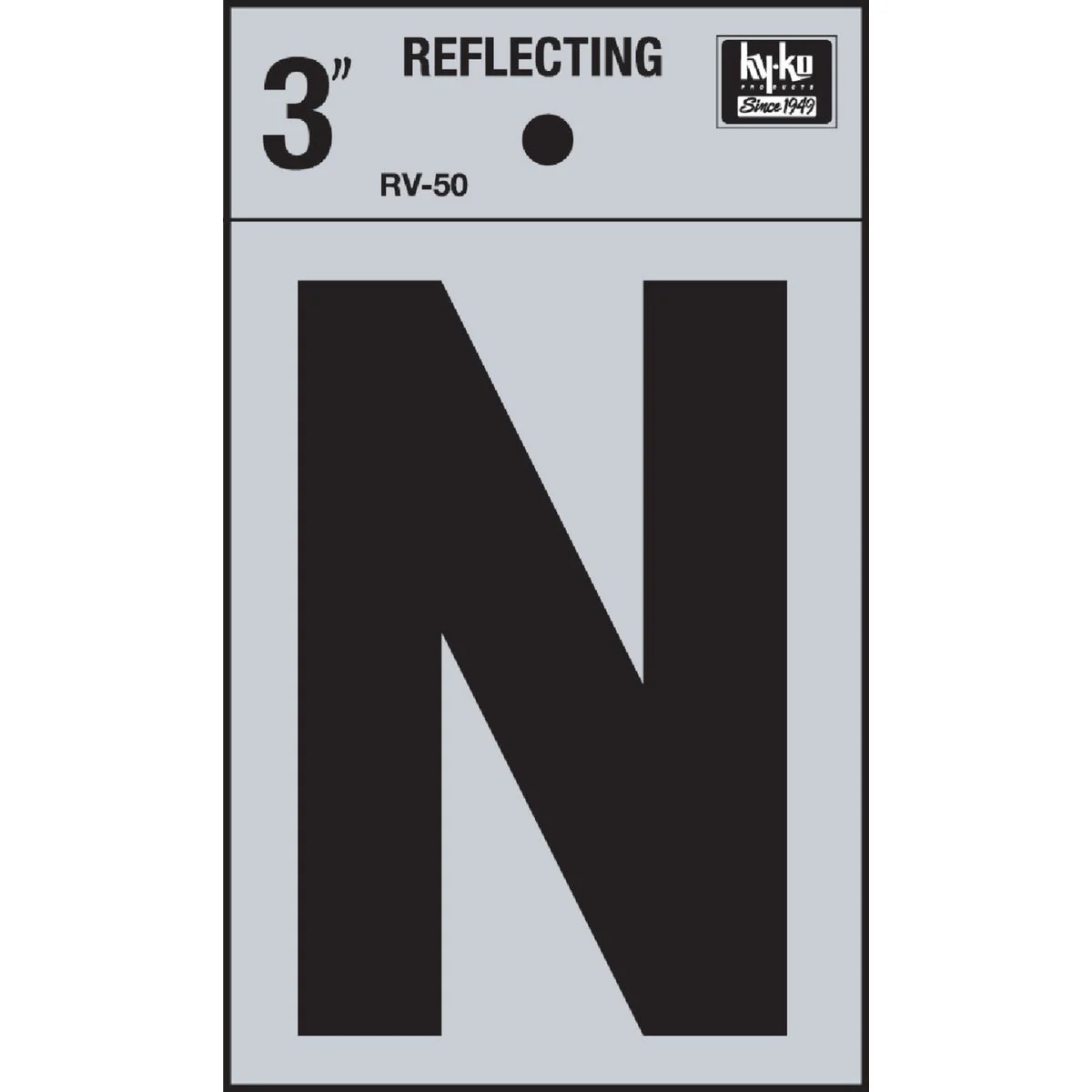 Secure Hy-Ko Vinyl 3 In. Reflective Adhesive Letter N Relaxed