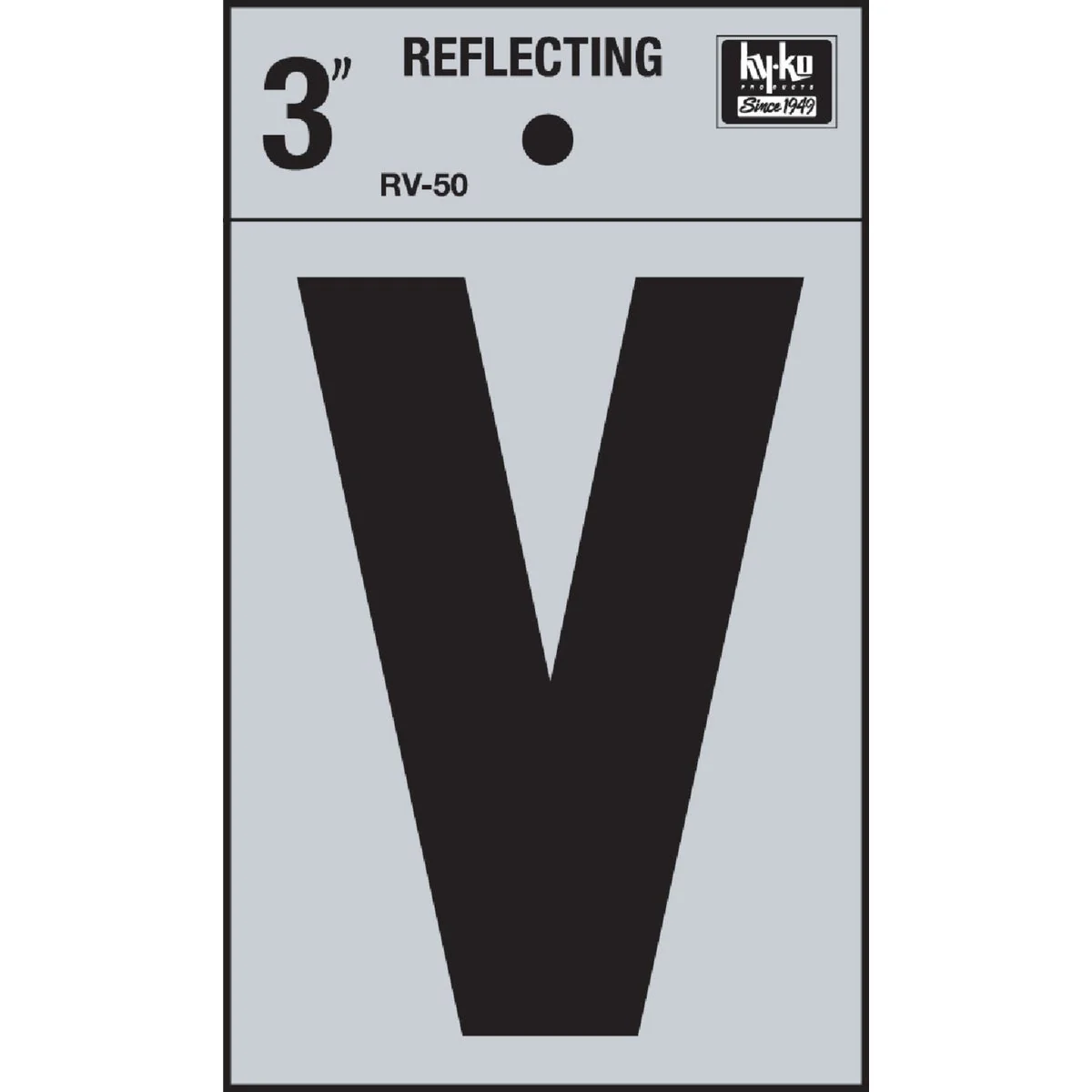 Smart Hy-Ko Vinyl 3 In. Reflective Adhesive Letter V Clean