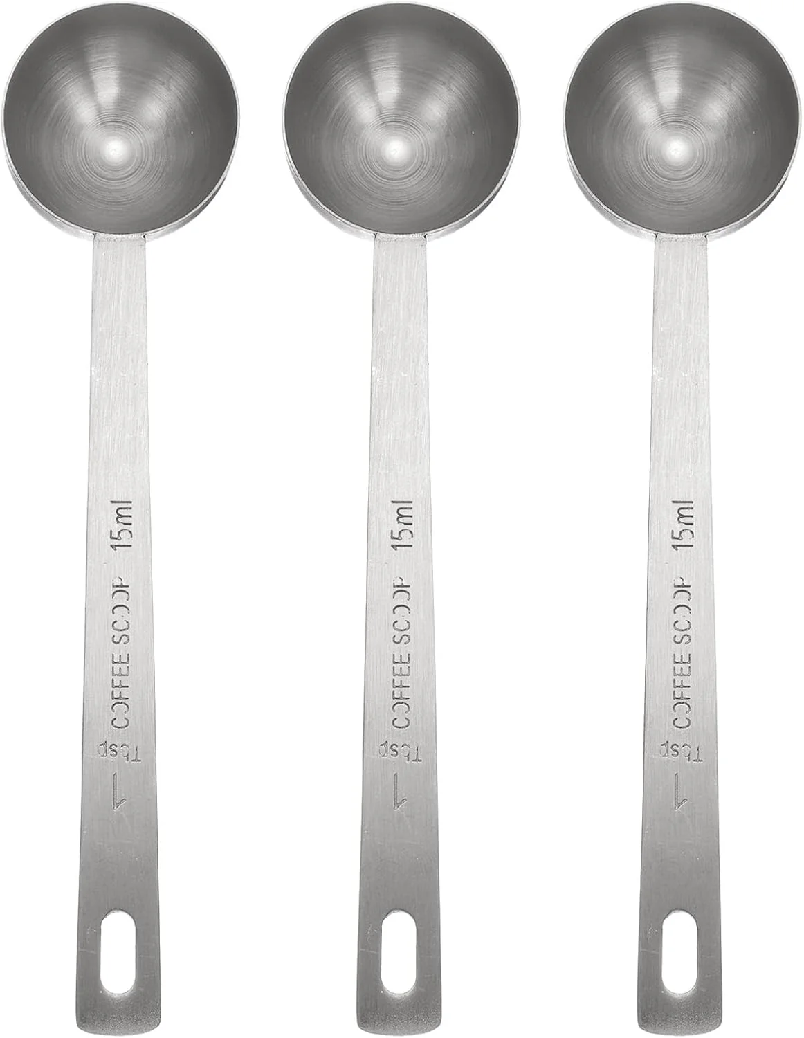 Green Harfington 3pcs Coffee Scoop Spoon 1tbsp 3tsp 15ml 304 Stainless Steel Long Handle Teaspoon Tablespoon Measuring Spoons Scoops for Tea Sugar Recyclable