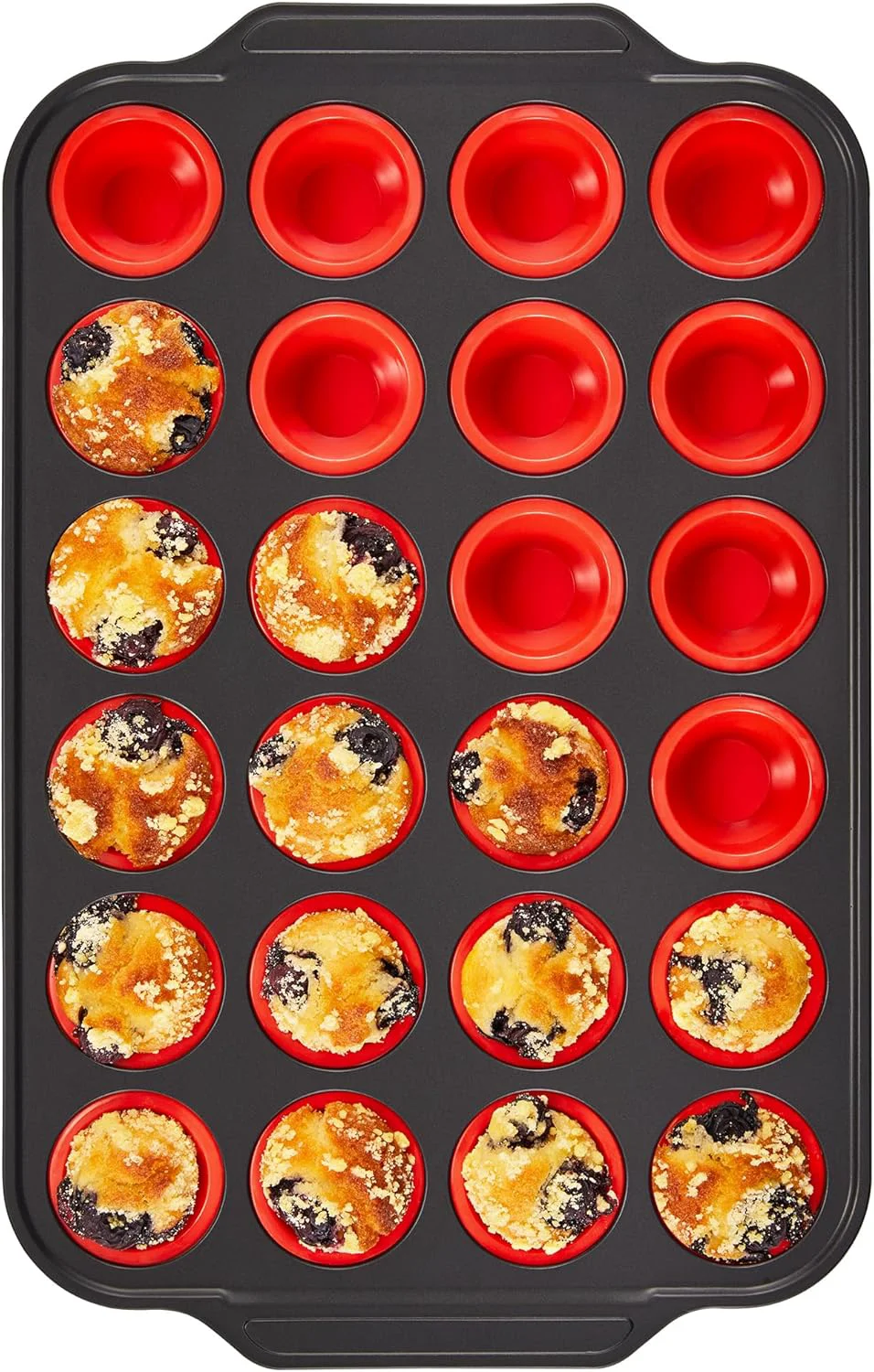 Fine Crafted Bronypro Silicone Mini Muffin Pan with Metal Frame Egg Bite Molds for Baking for Baking Cupcake Pans 24 Regular Size Easy-to-Use