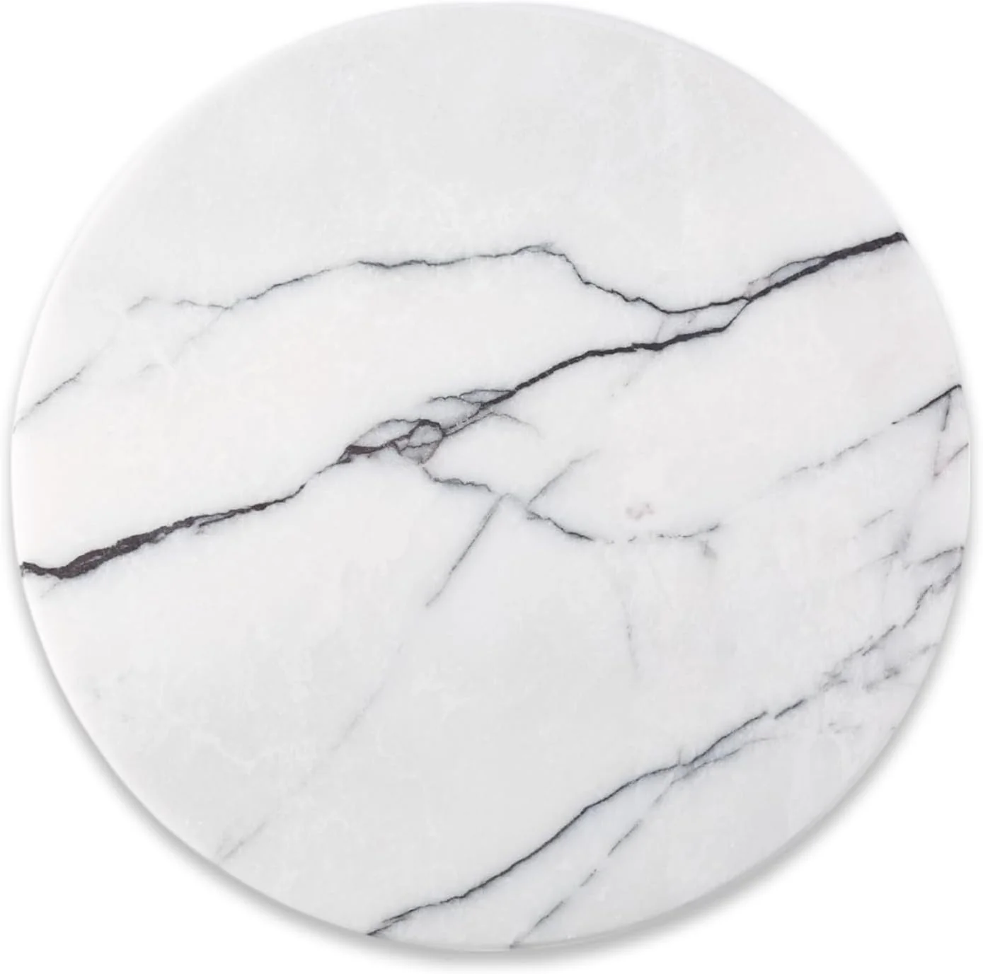Long-Lasting Koville Marble Cutting Board for Kitchen Countertop 11 Round Marble Cheese Board Serving Tray for Baking Charcuterie Pastry Trivet Responsible