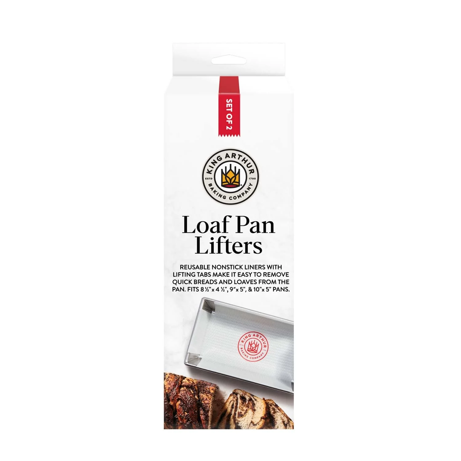 Enhanced King Arthur Baking Company Loaf Pan Lifters Reusable Nonstick European-Grade Silicone Set of 2 Easy-to-Use