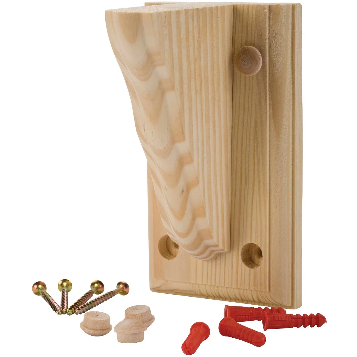 Reusable Waddell 6 In. D. x 9 In. H. Natural Wood Shelf Bracket with Backplate Certified
