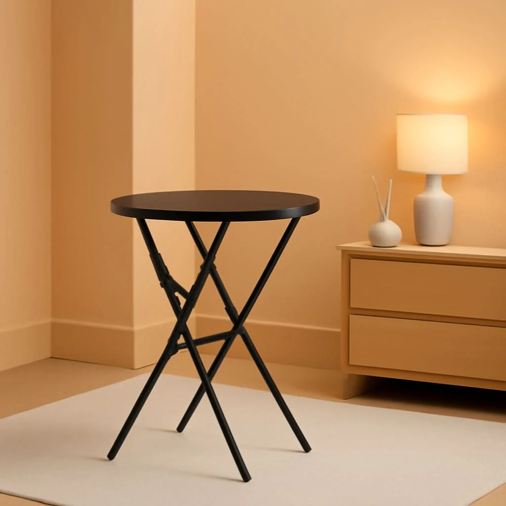 Premium Material Black Twenty EightIn High Top Foldable Removable Locking Legs Cocktail Functional