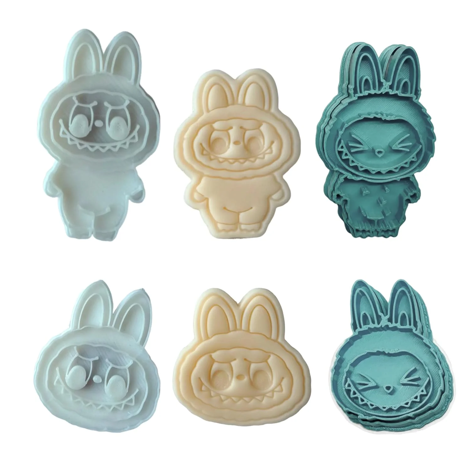 Fashionable 4-Piece Monster Spirit Cookie Stamp Set 3d Cute Doll Cookie Stamp Set With Cutter Suitable For Everyday Baking The Gift For Baking Artisan