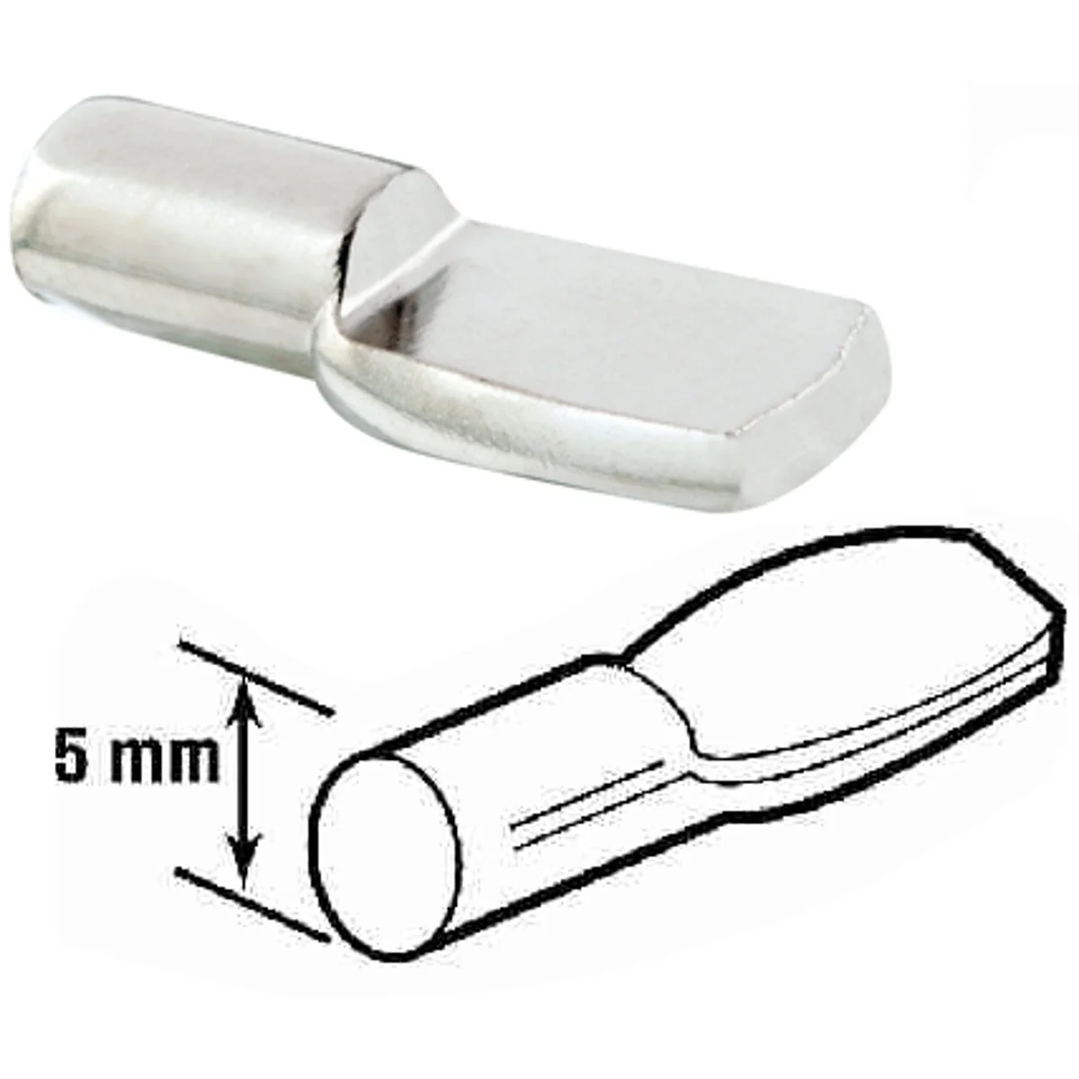 Comfortable Prime-Line 5mm Nickel Metal Shelf Support Peg 8-Count High-Quality