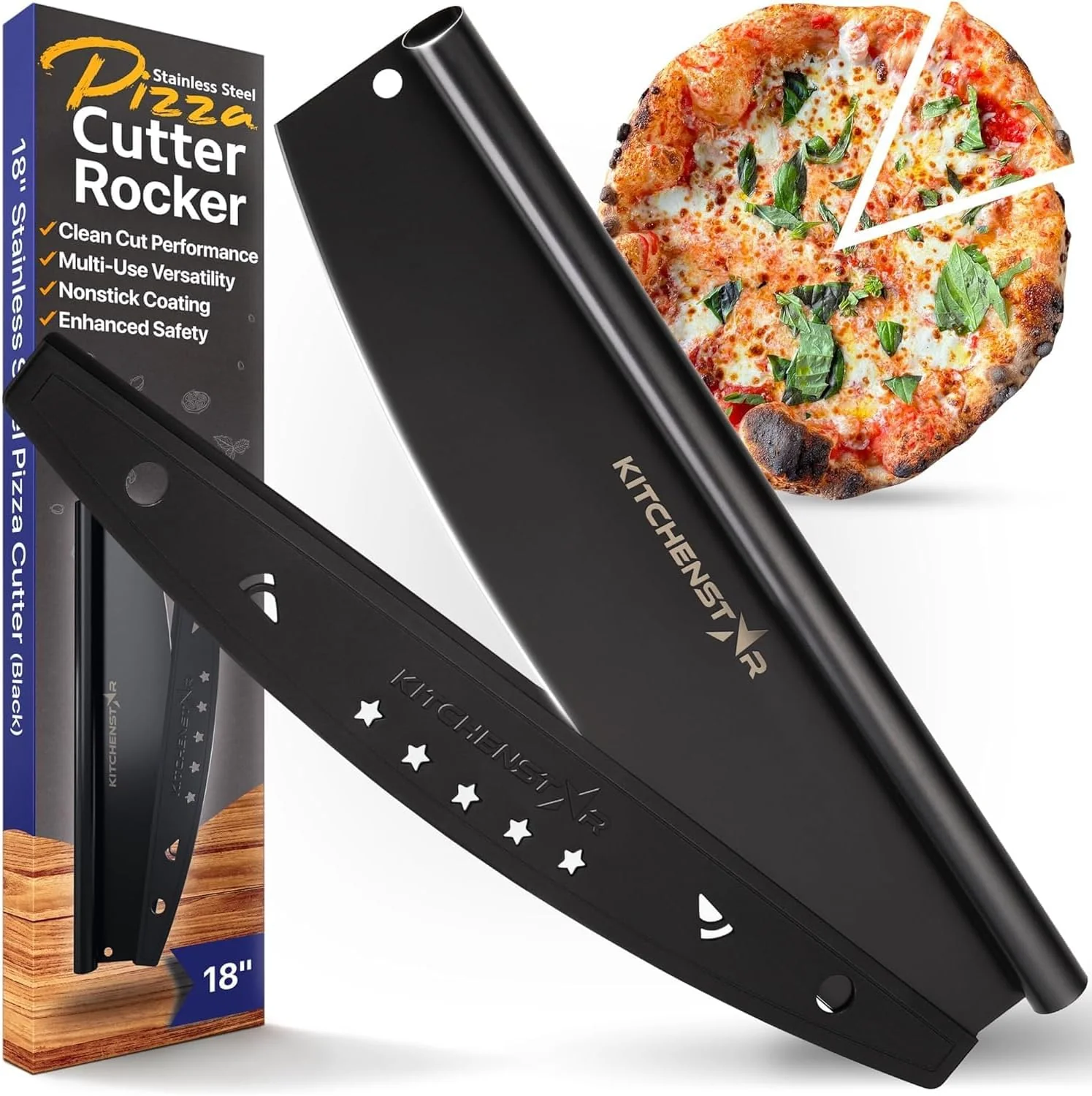 Expertly Made 18-Inch Pizza Cutter Rocker Blade Unique