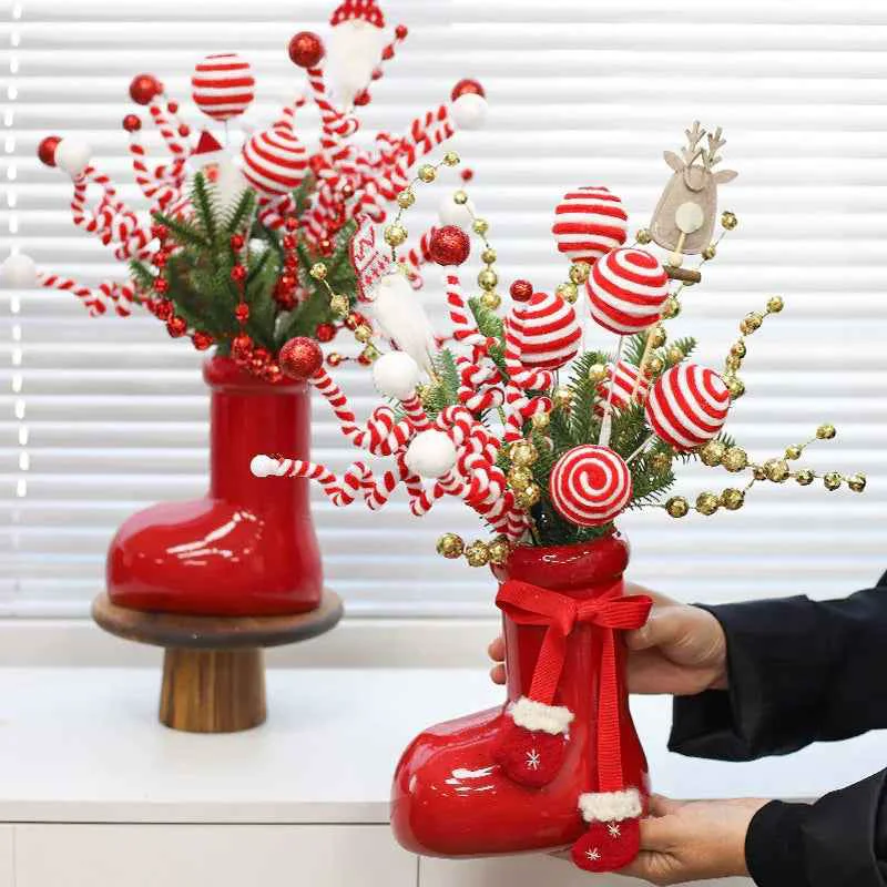 Long-Lasting Ceramic Red Vase Planter with Snowflake Ornament Design Healthy