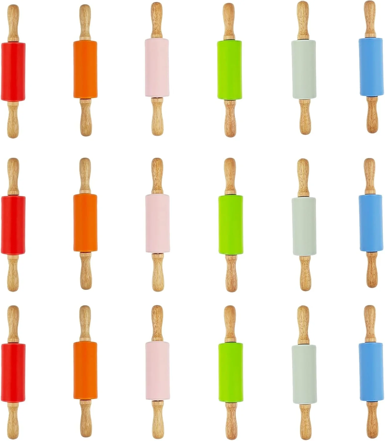 Environmentally Friendly 18 Pack Small Rolling Pin for Kids 9 Inch Kids Rolling Pin for Home Kitchen 6 colors Efficient