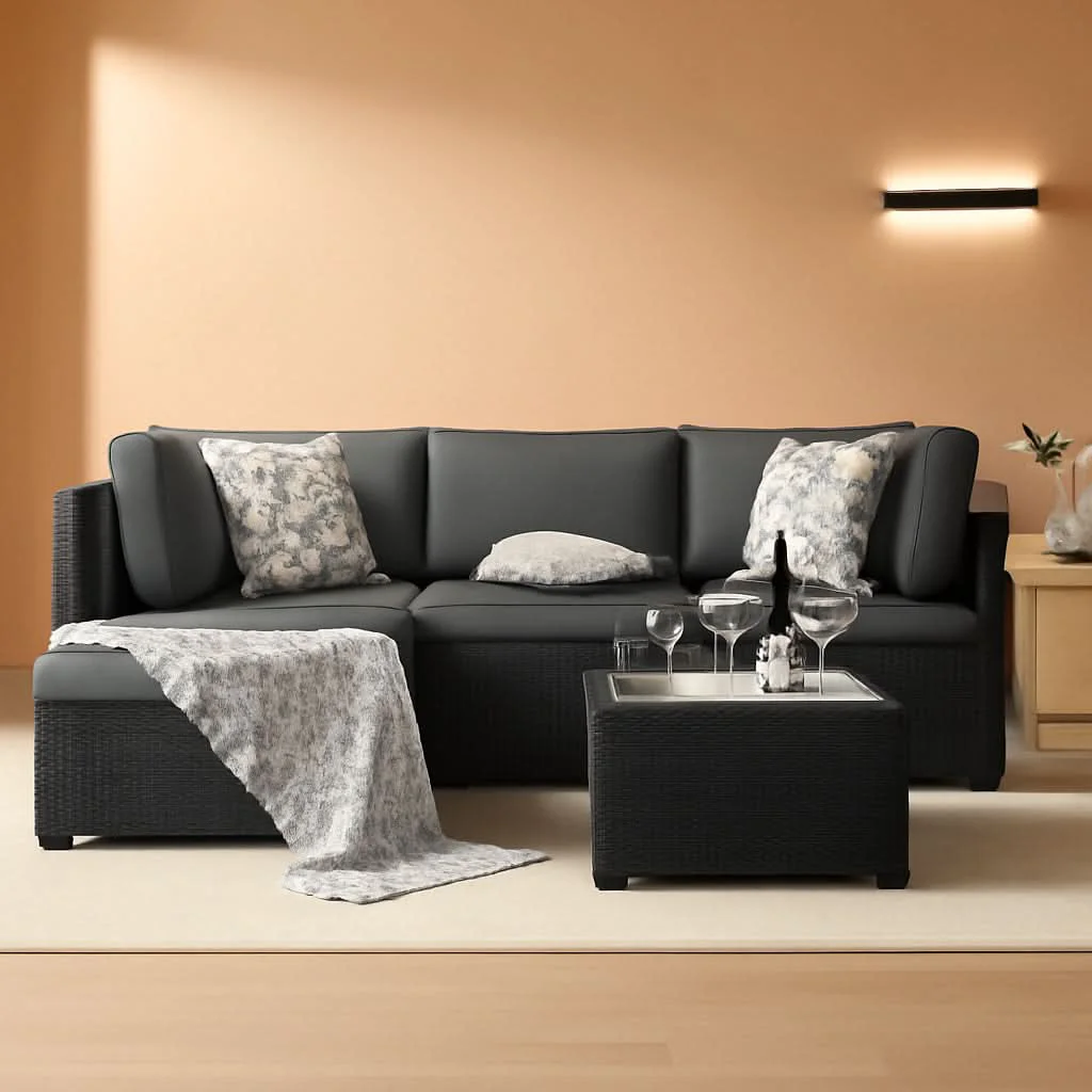 Recyclable Grey 5 Piece Outdoor Patio Sectional Set With Ottoman Proven