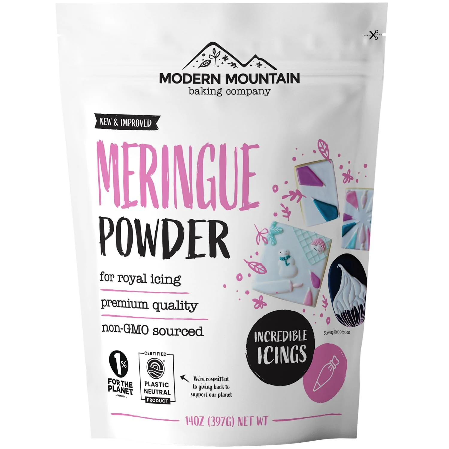 Environmentally Friendly Meringue Powder 14oz For Royal Icing Premium Quality High Egg White Formula Create Royal Icing or Frosting for Sugar Cookies Minimalist