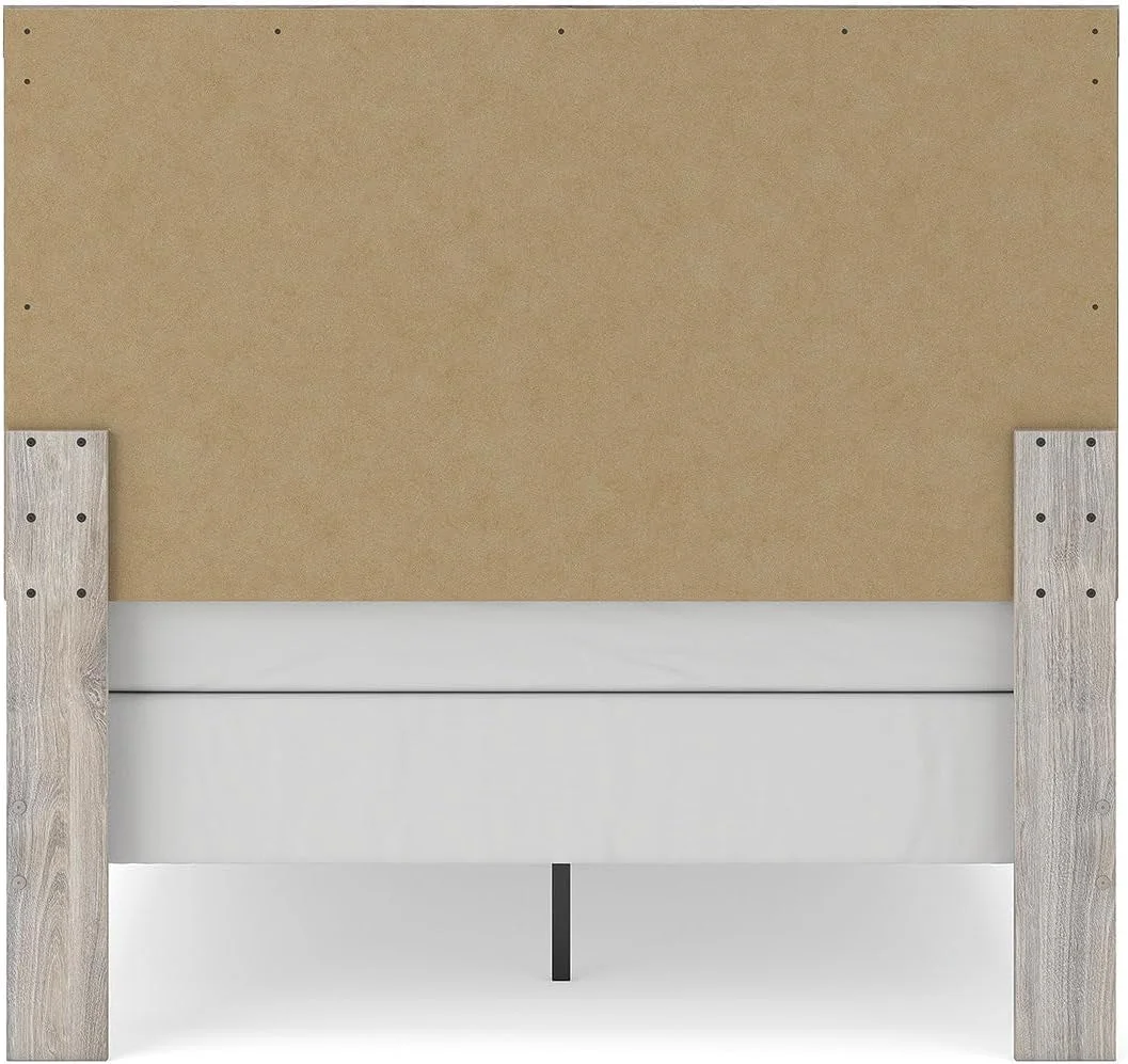 Easy-to-Use Full Panel Bed Frame Light Gray Engineered Wood Finish Long-Lasting