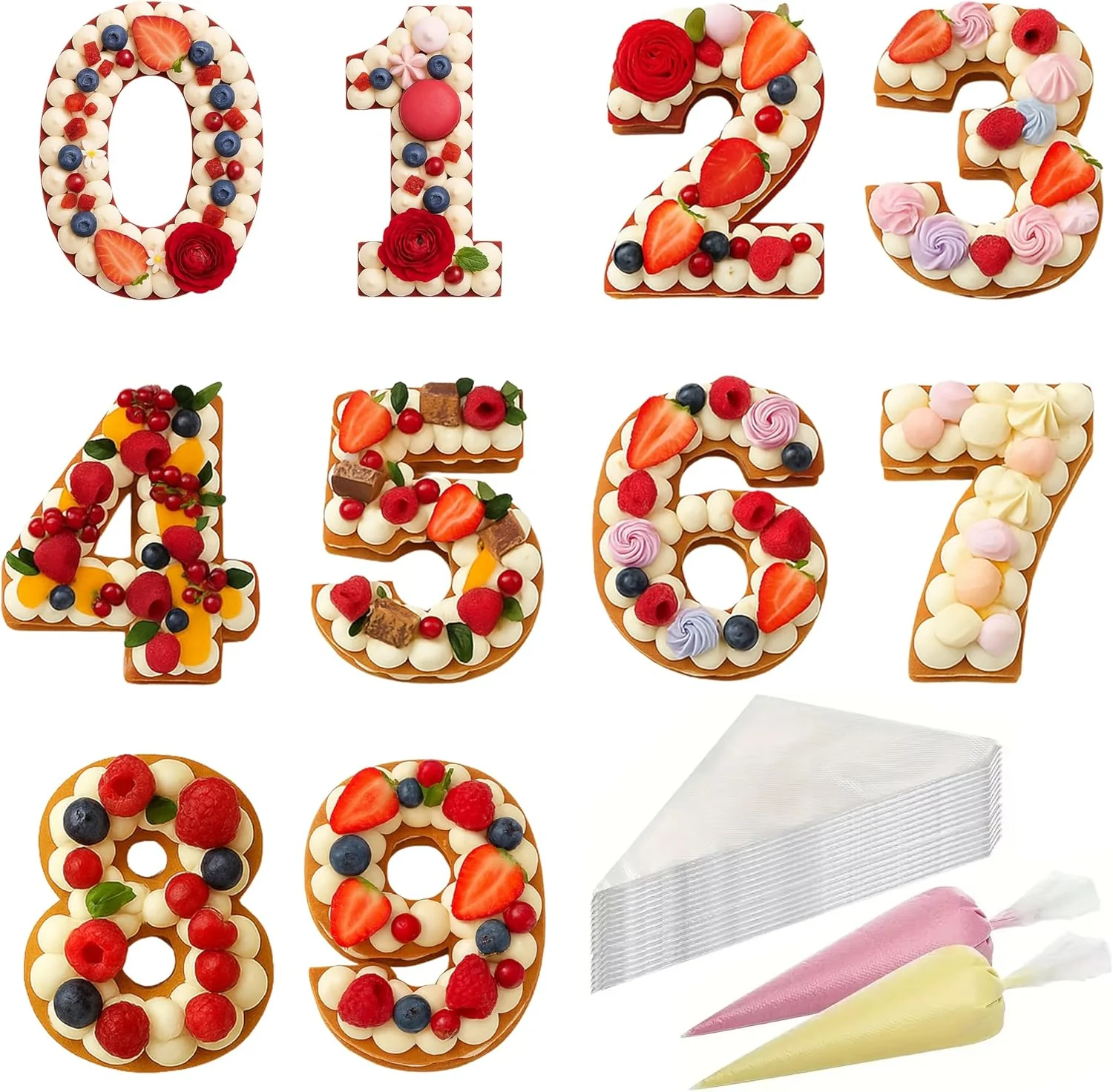 Fashionable Cake Stencils 10 inch Numbers 50bags Elegant