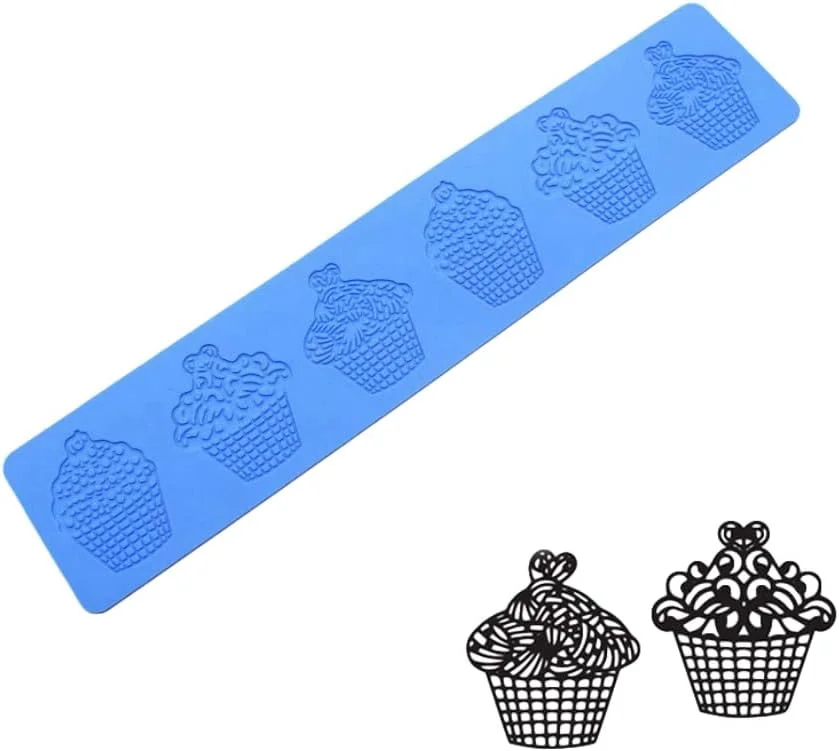 Top-Quality Cupcake Silicone Mold 3D Cupcake Fondant Lace Pad Cake Silicone Mold Cake Fondant Silicone Mold Fondant Clay Mould for Sugarcraft Polymer Clay Unique