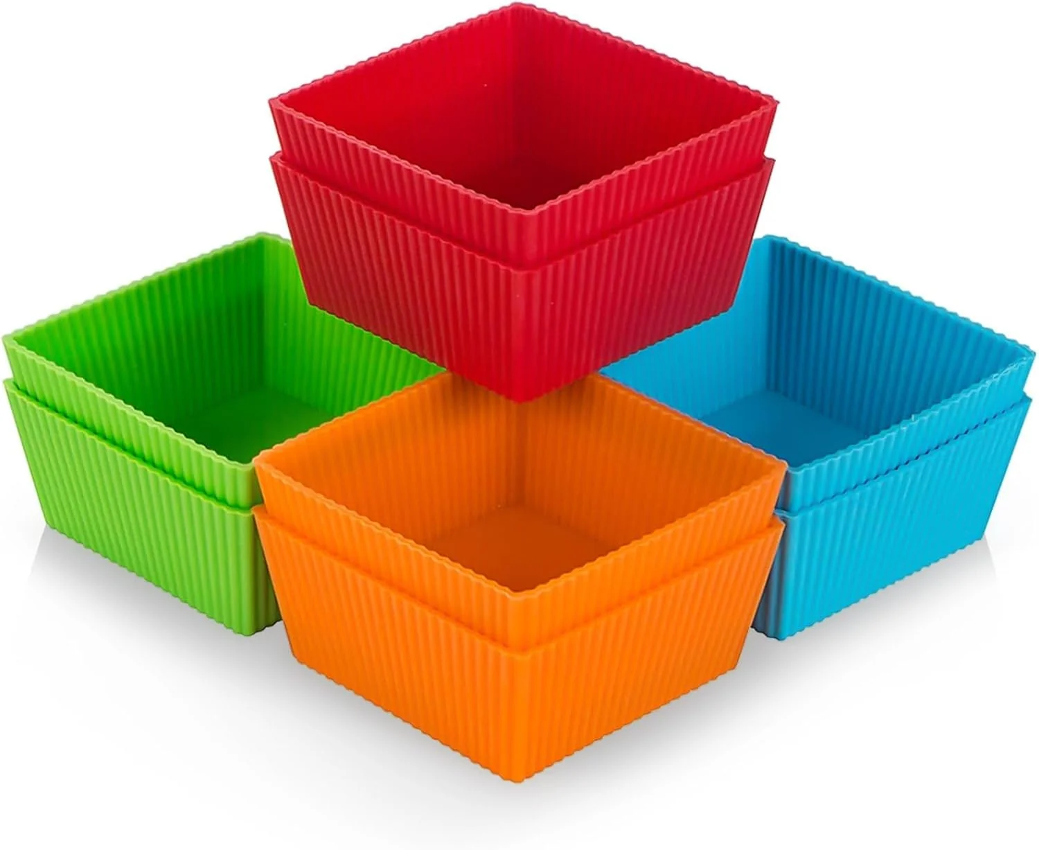 Contemporary Webake 3.5 Inch Jumbo Baking Cups Reusable Silicone Square Cupcake Liners Non-stick Muffin Brownie Cake Mold Pack of 8 High-End