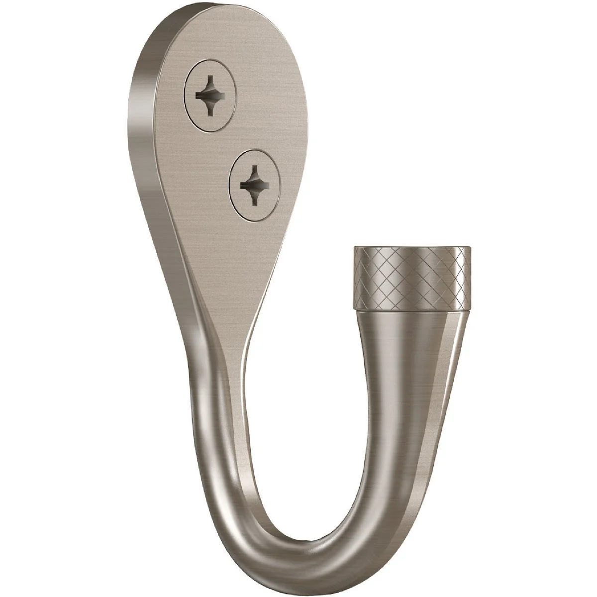 Environmentally Friendly National Hardware 2-5 8 In. Satin Nickel Powell Knurled Hook 2-Pack Recyclable