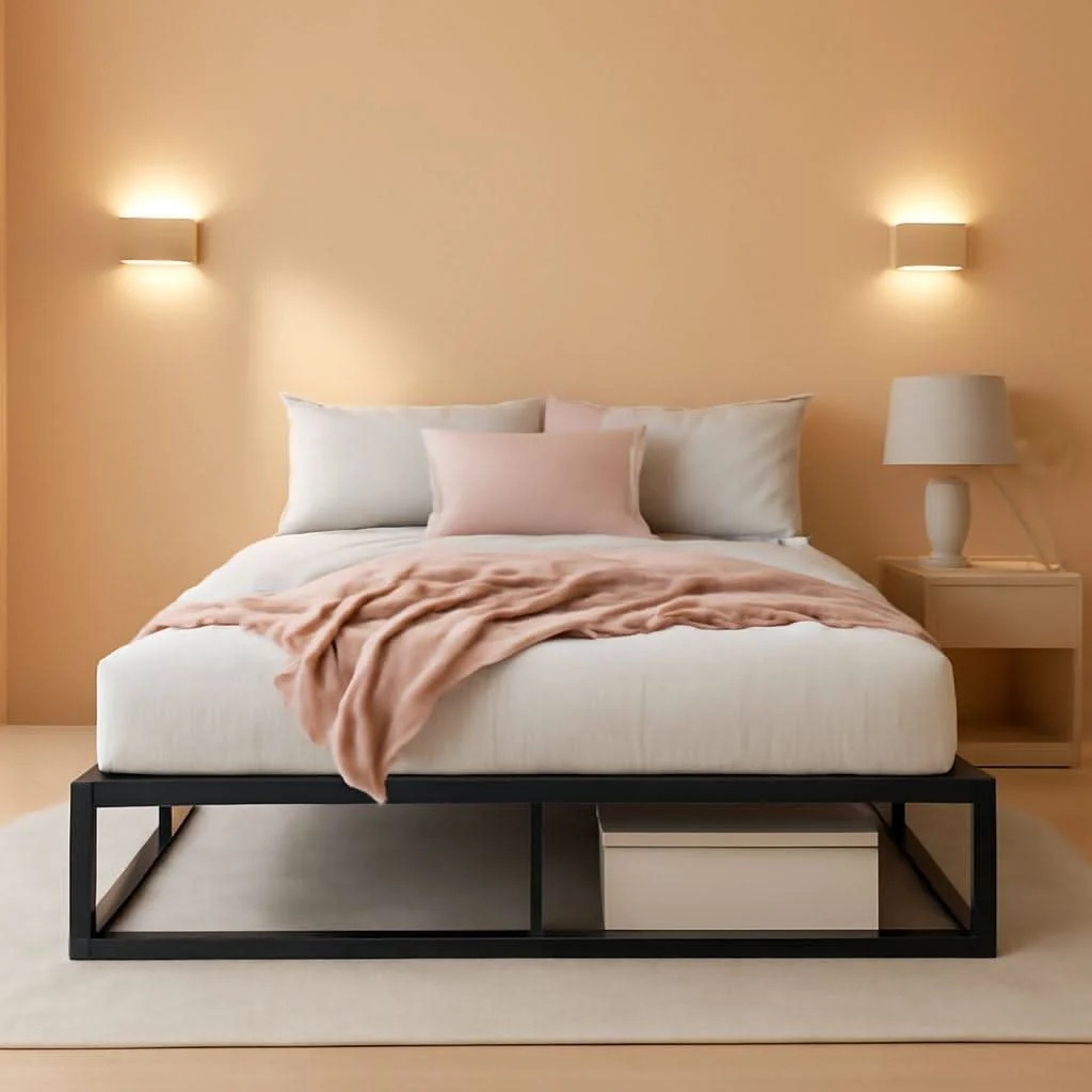 World-Class Full Size Platform Bed Frame No Box Spring Slats Included Powerful