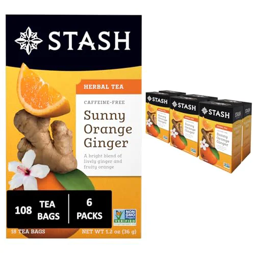 Carefully Designed Tea Sunny Orange Ginger Herbal Tea 108 Count Verified