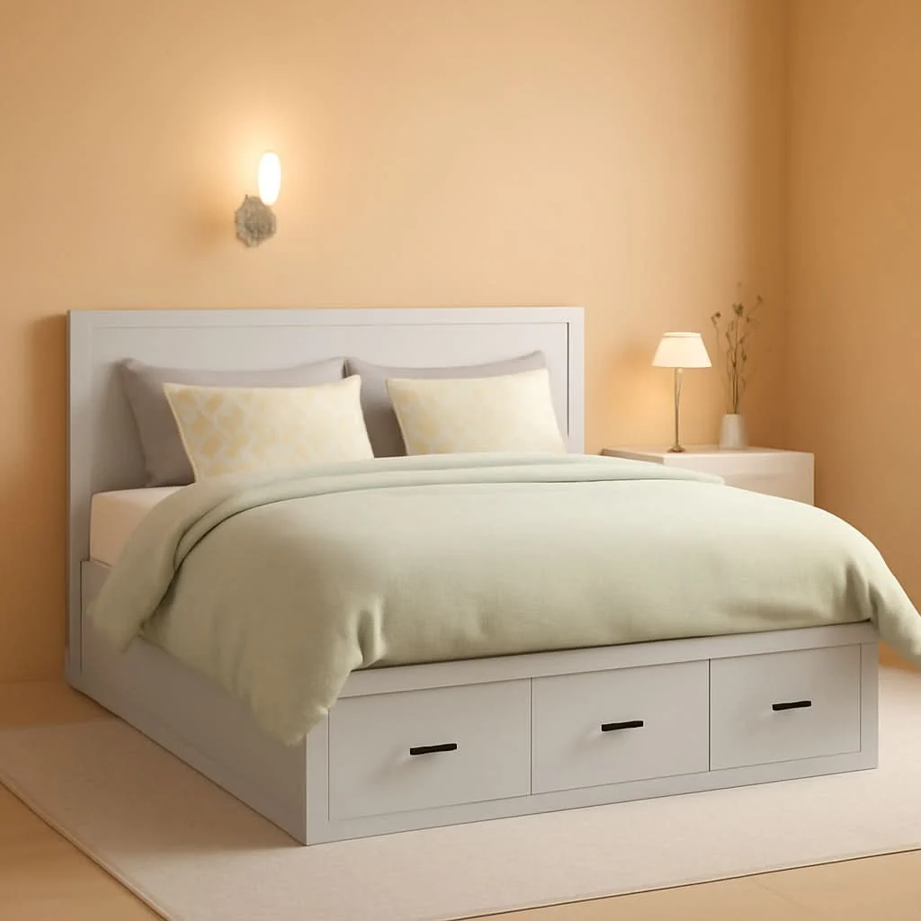 Prestigious White Full Size Murphy Cabinet Bed With Integrated USB Charging Versatile