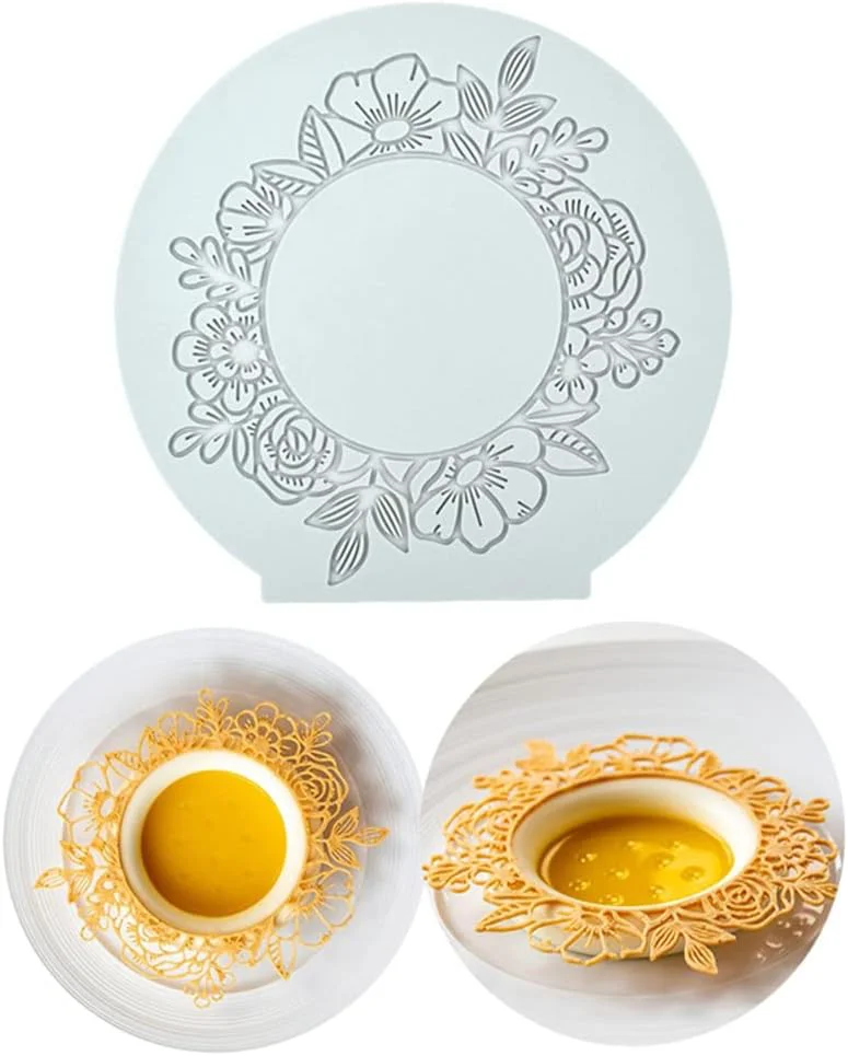 Powerful Silicone Lace Mold Wedding Cake Lace Mat Coral Cake Decorating Mold Flower Fondant Impression Mats for Edible Lace Fondant Mold Sugar-Lace Cupcake Mat Tools A_6.6×6.4×0.12inch Eco-Friendly