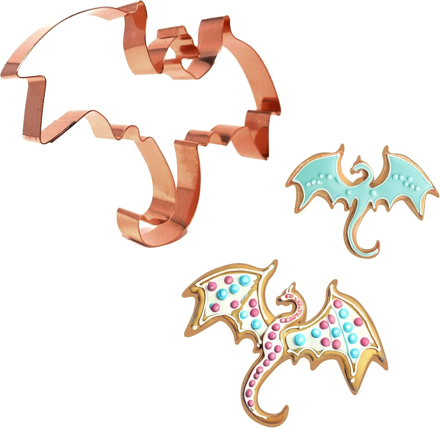 Lightweight The Fussy Pup Flying Dragon Cookie Cutter – 6.25 Solid Copper – Handmade in the USA – Fantasy Wyvern for Medieval Parties Crafts and Gifts Premium