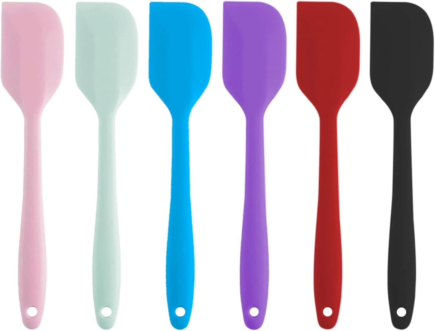 Soft Silicone Spatula Set 6 Pack 8.5 inch Small Rubber Spatula Heat Resistant Mini Silicone Spatula Non-Stick Flexible for Baking Cooking Mixing and Superior