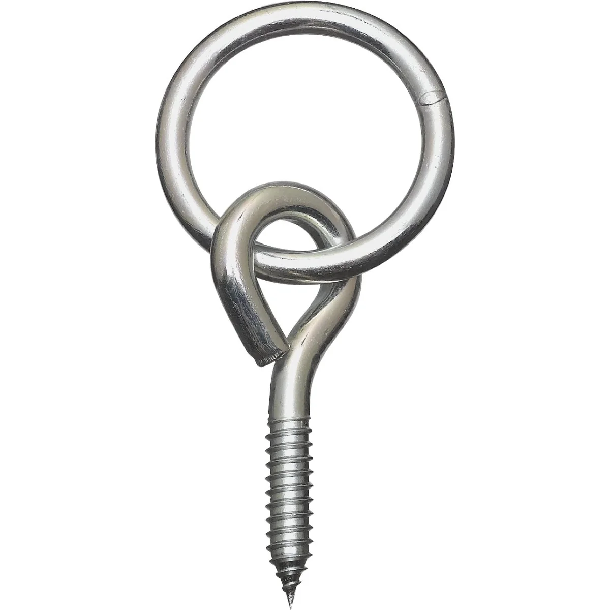 Green National 2 In. Dia. x 3 8 Thick Zinc-Plated Steel Hitch Ring with Screw Eye Crafted