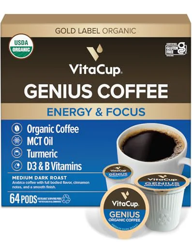 Genuine Organic Genius Keto Coffee Pods 64 Count Convenient