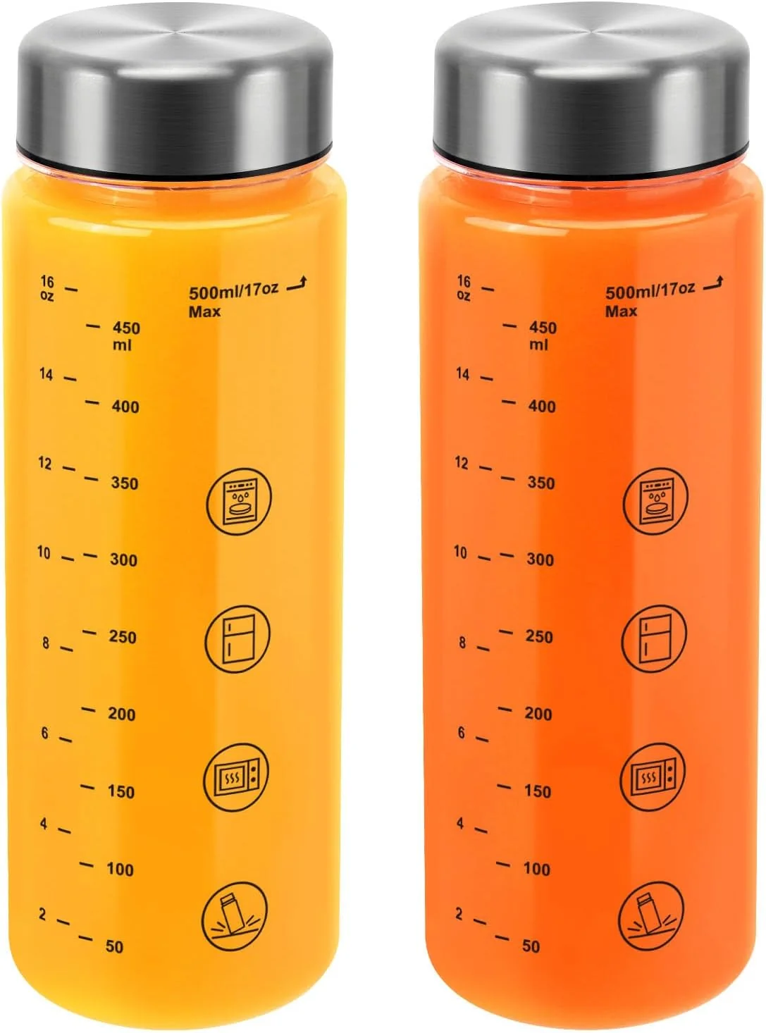 Soft 2 Pack Plastic Juice Bottles with Caps – Resuable Clear Water Bottles Carefully Designed
